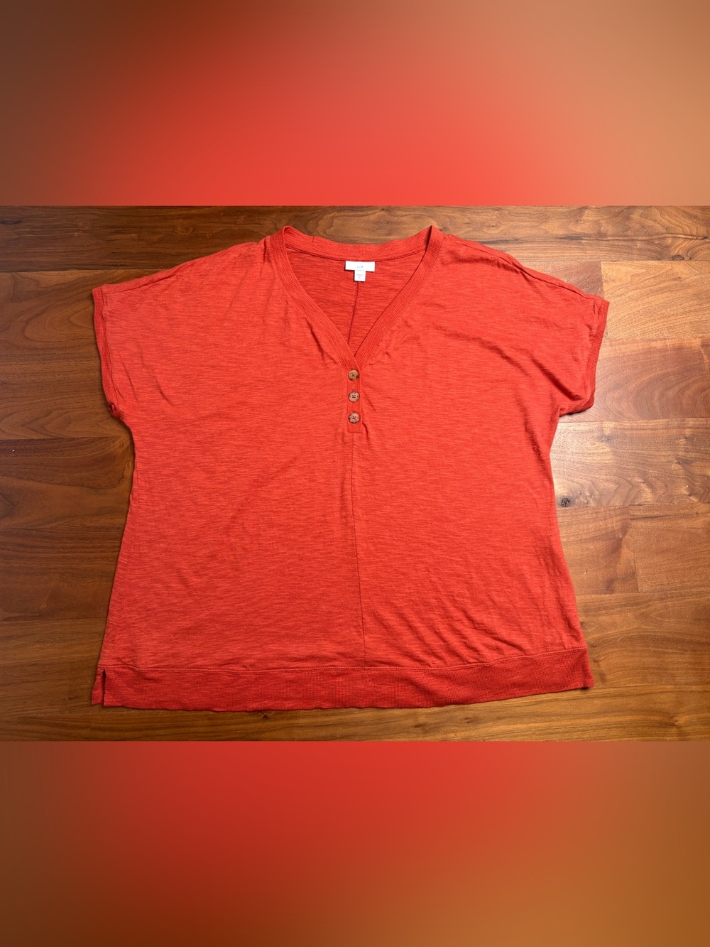 J Jill Cotton and Tencel Burnt Orange Top